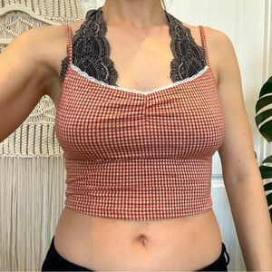 Orange checkered crop top